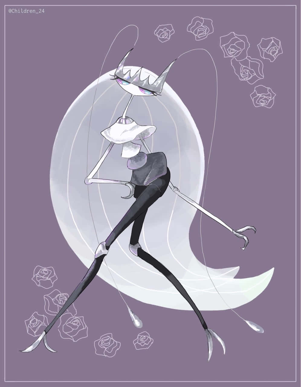 Pheromosa With Purple Floral Wallpaper