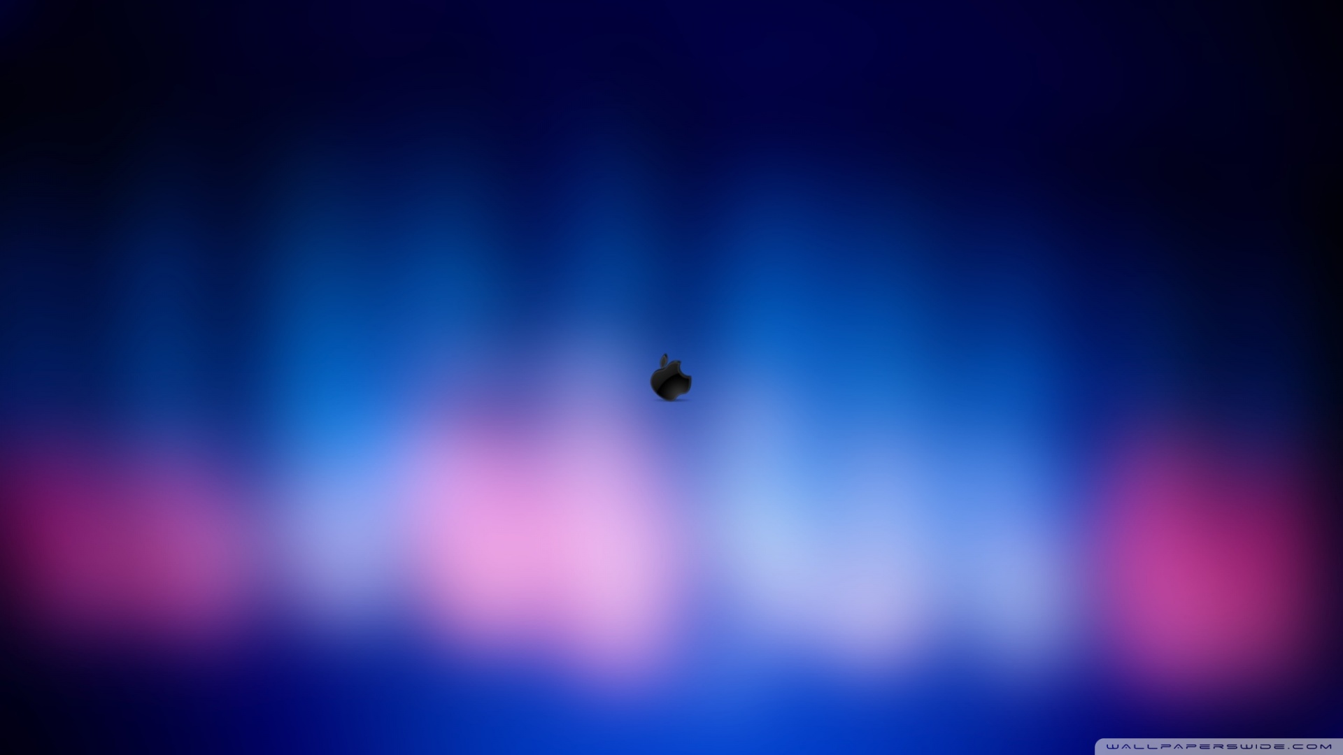 Apple Logo On Blue Background Wallpaper