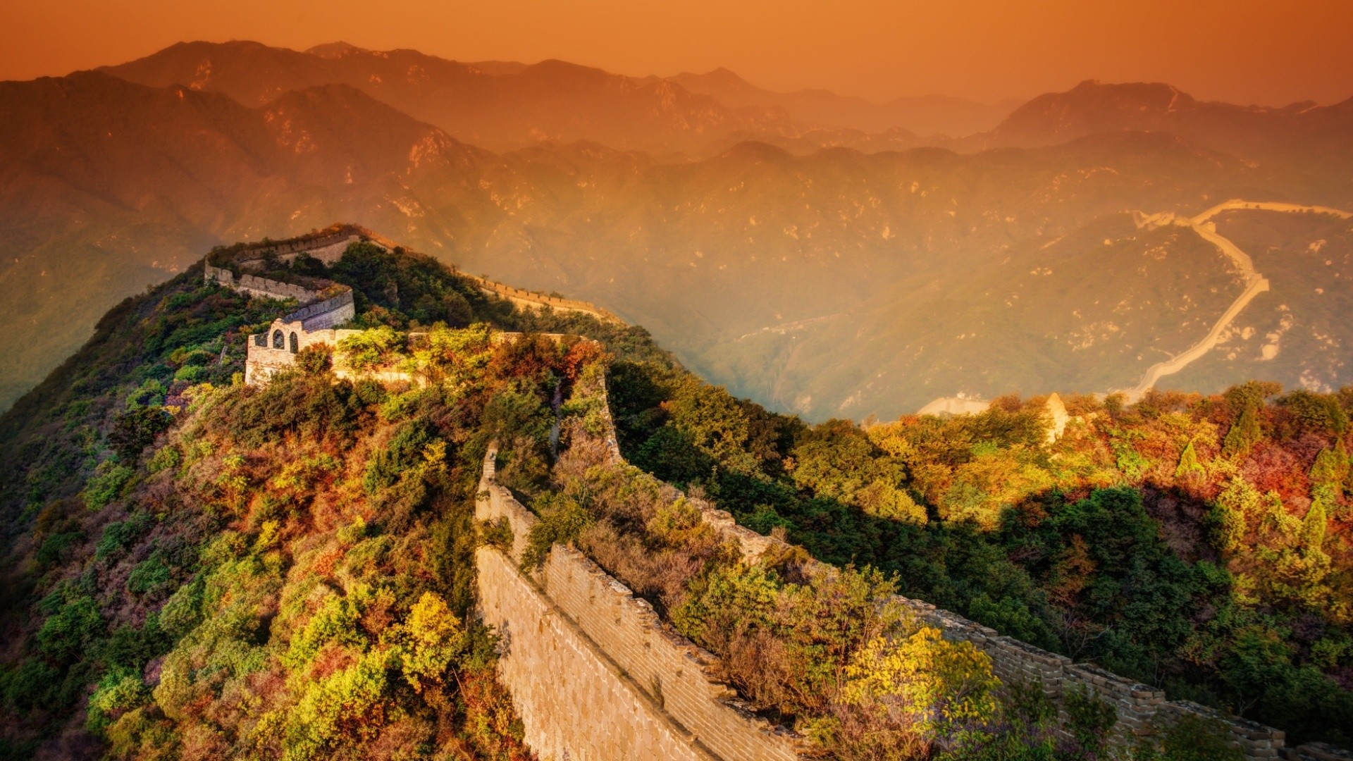 Landscapes China Evening The Great Wall Wallpaper