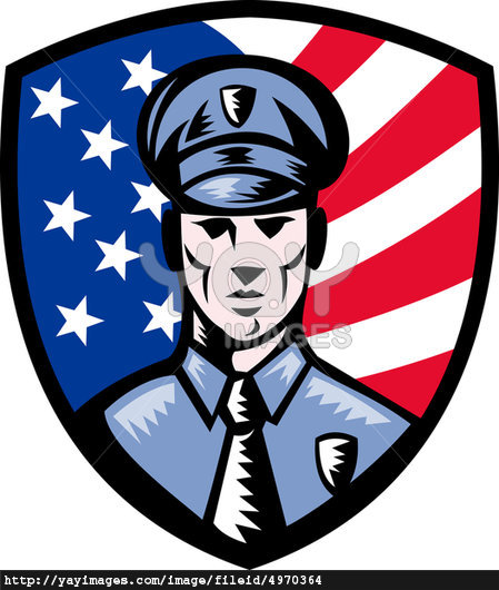 Police Officer Wallpaper Policeman American Flag Shield