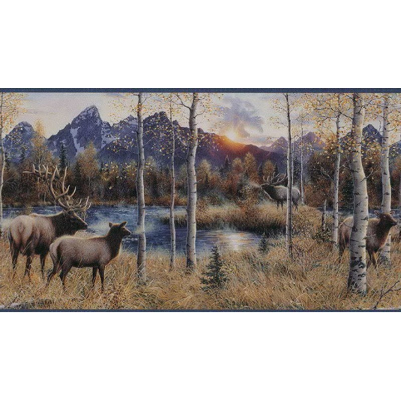 Wallpaper Border Animals Nature Elk River