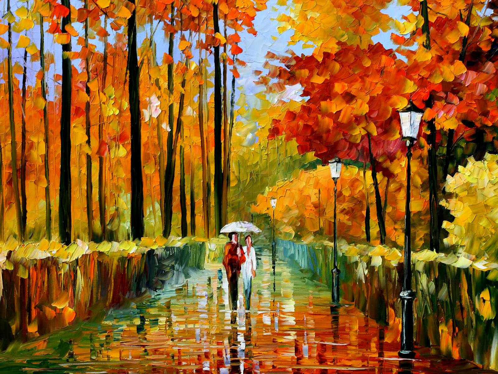 Autumn Oil Paintings Desktop Wallpaper Online