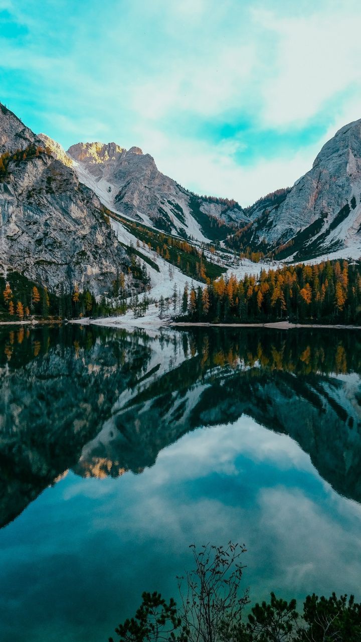 See Natur Berge Reflexionen Hintergrundbild