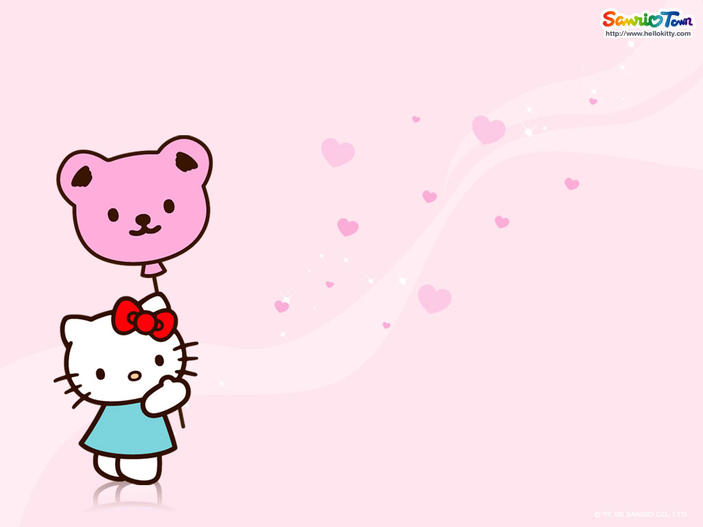 Gambar Hello Kitty Bermain Balon Dan Aksesoris