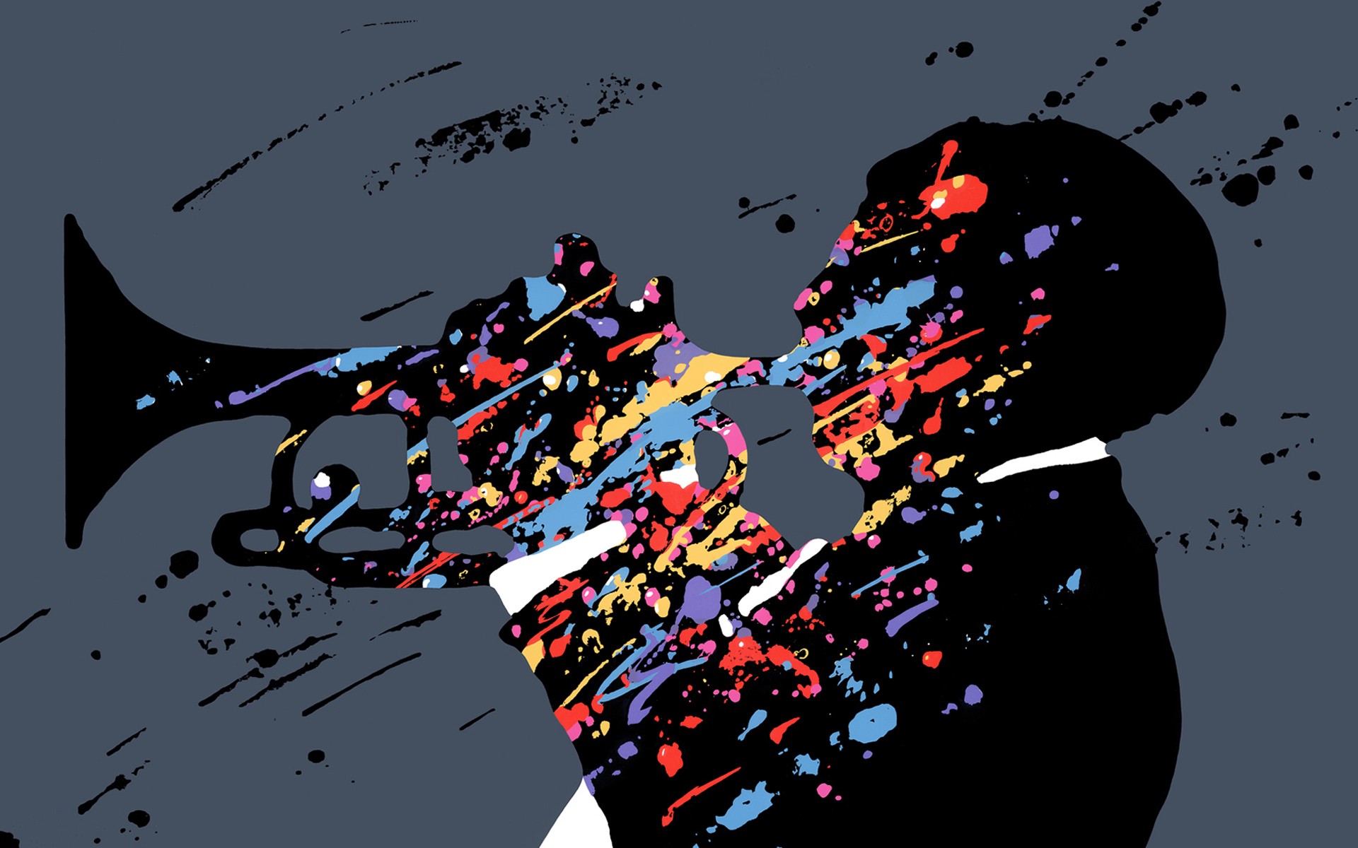 Multicolor Jazz Singer Artwork Wallpaper