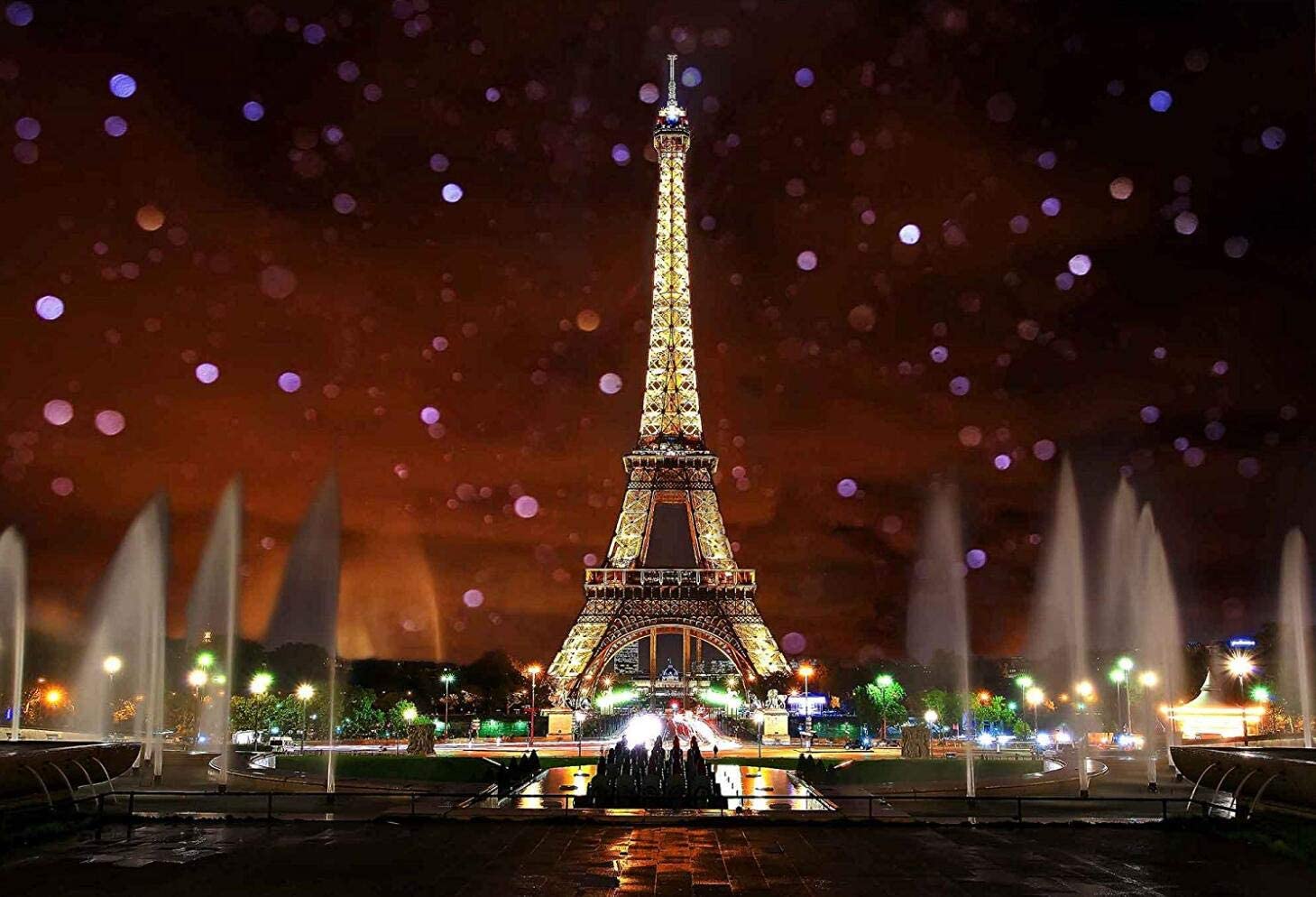 Amazon Night Paris Eiffel Tower Backdrop Romantic Dreamy