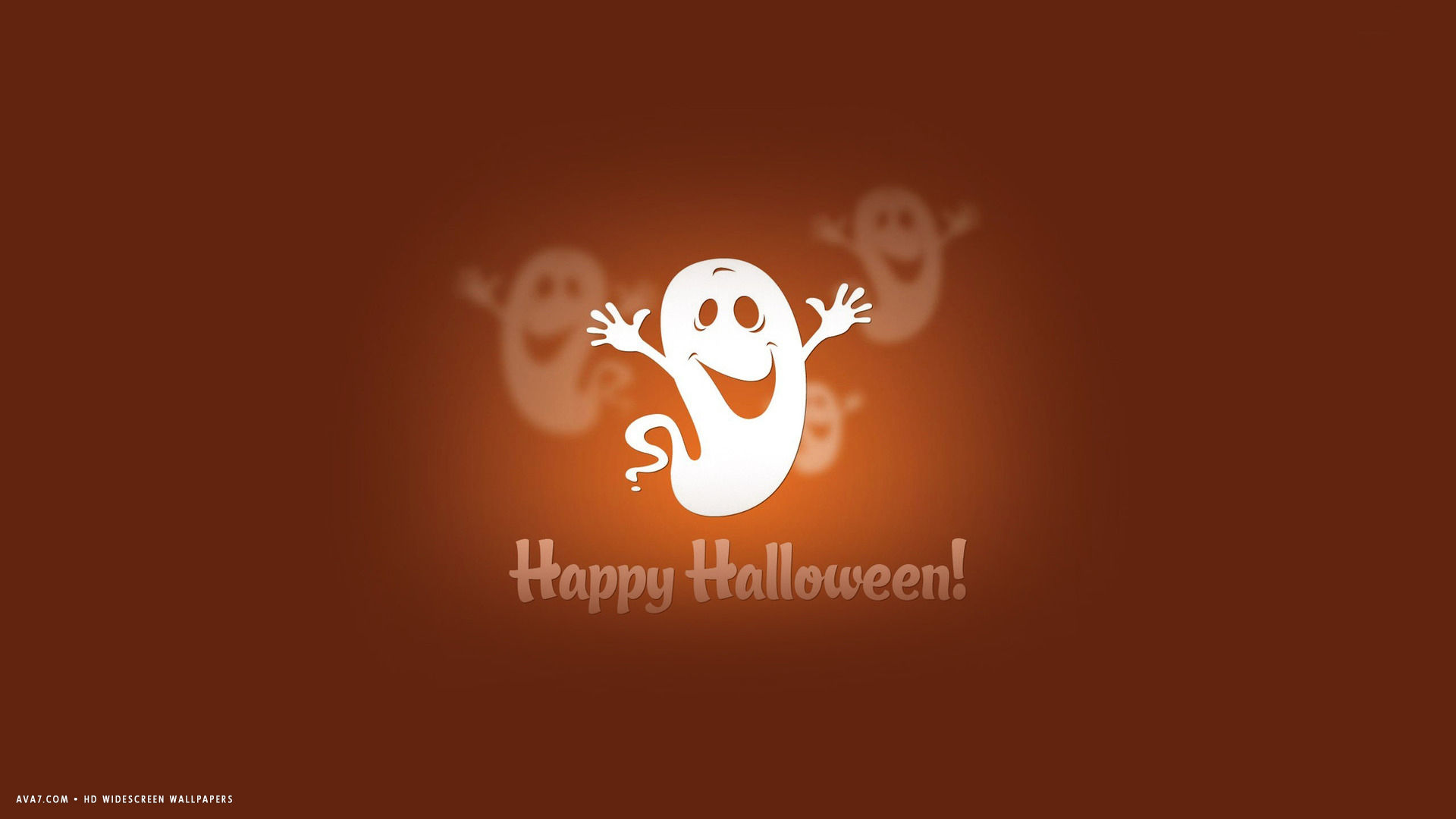Happy Halloween Funny Ghosts Simple Holiday HD Widescreen