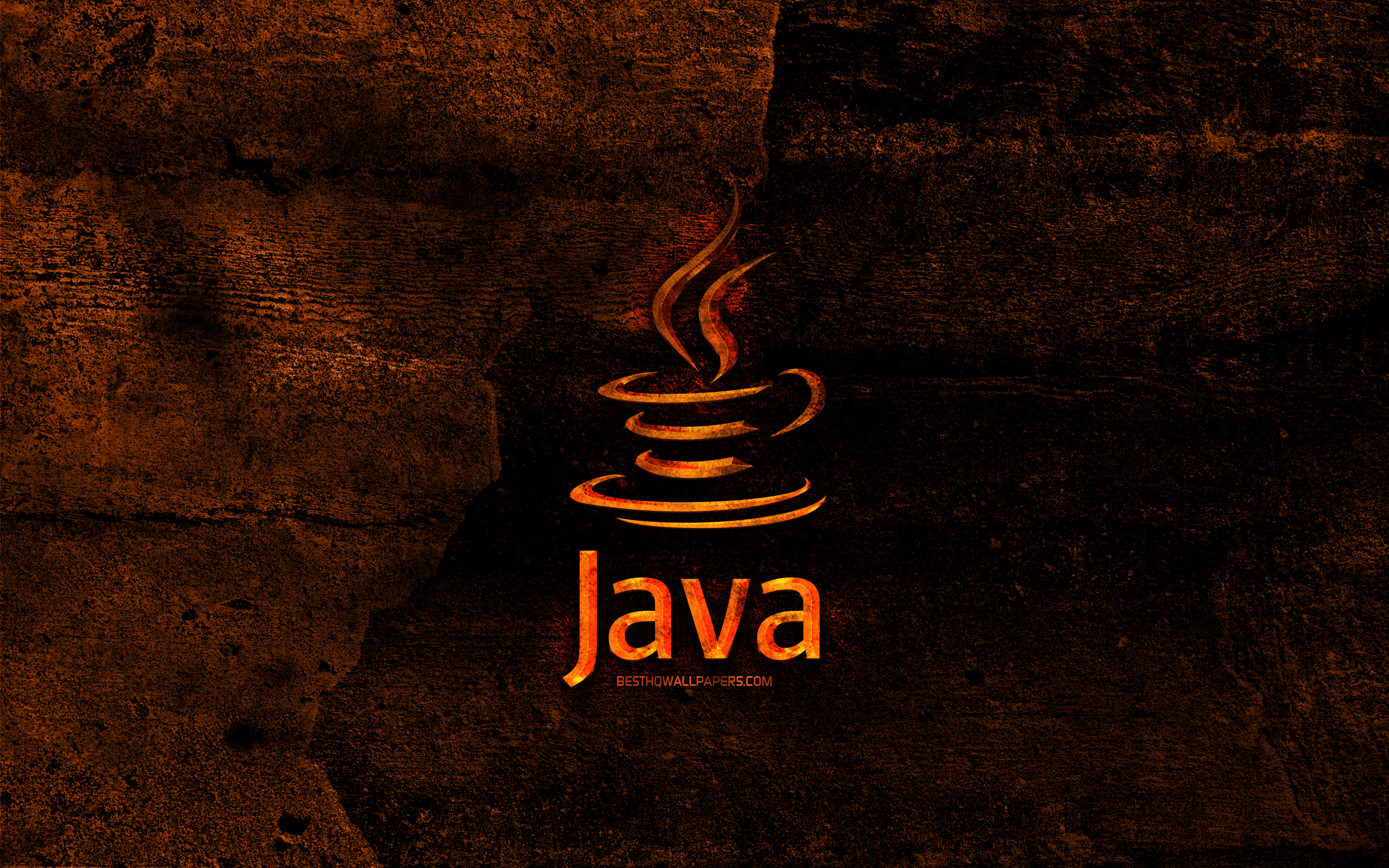 Wallpaper Java Fiery Logo Programming Language Orange