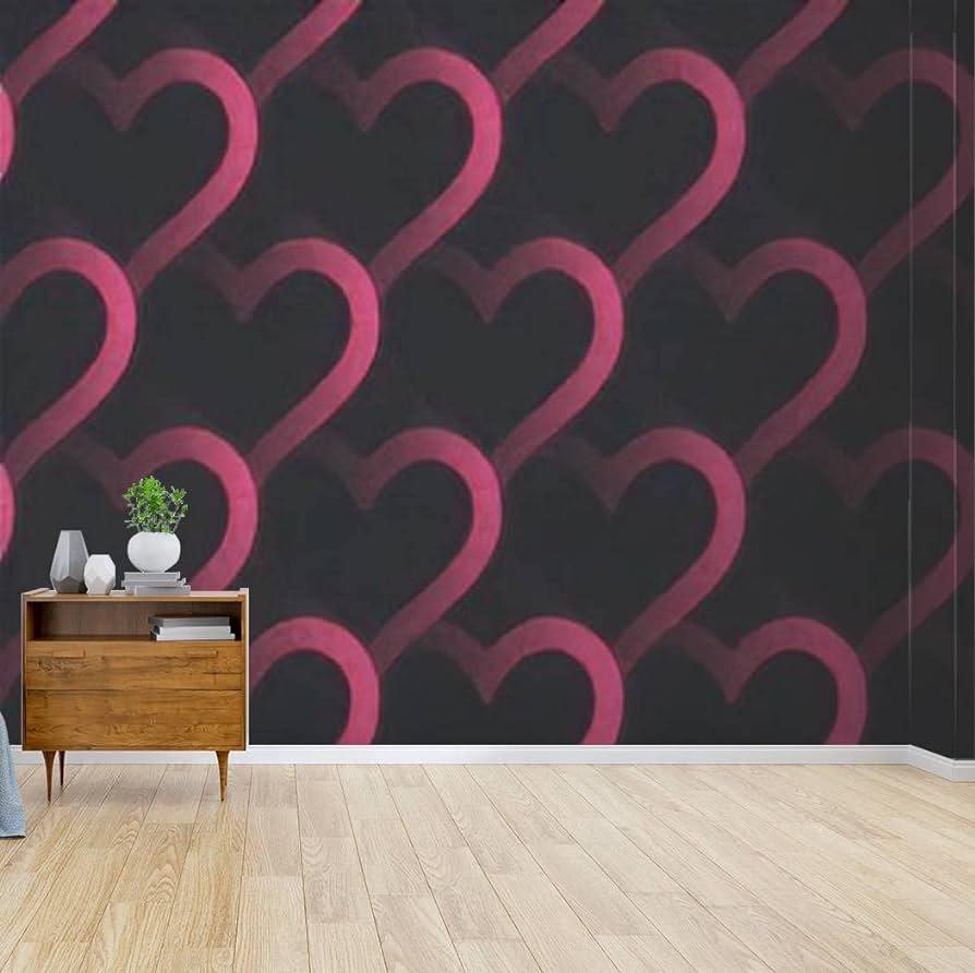 Valentines Day Stipple Linear Pink Hearts Aesthetic Seamless