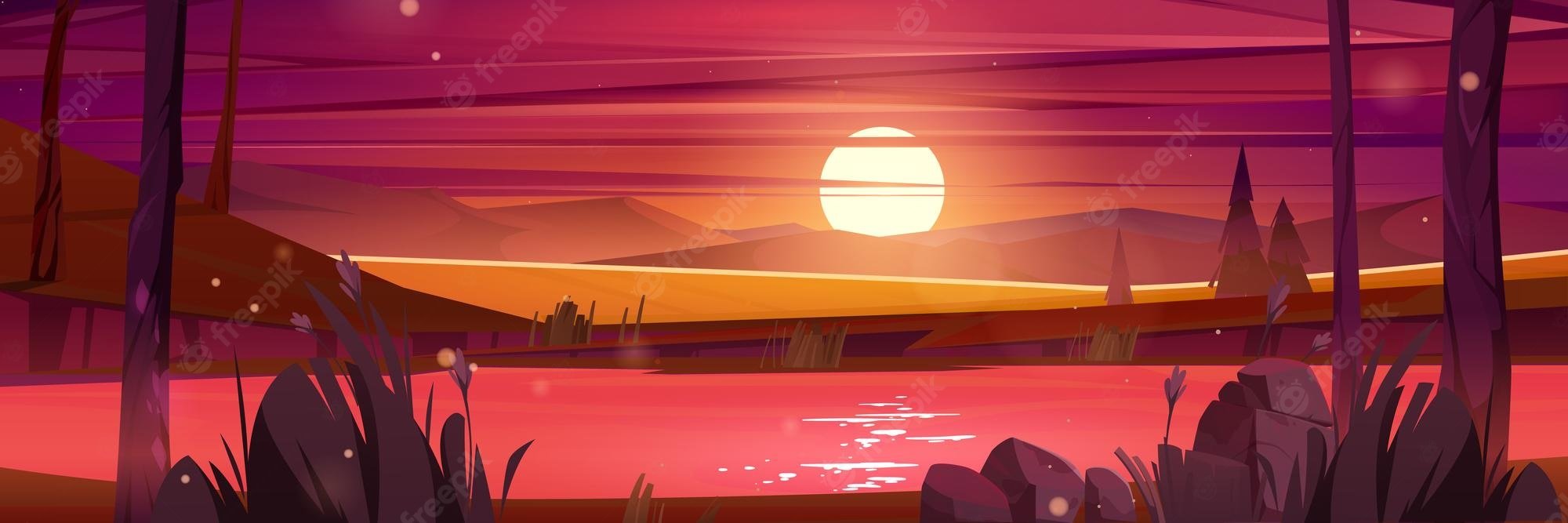 Purple Sunset Image Vectors Stock Photos Psd