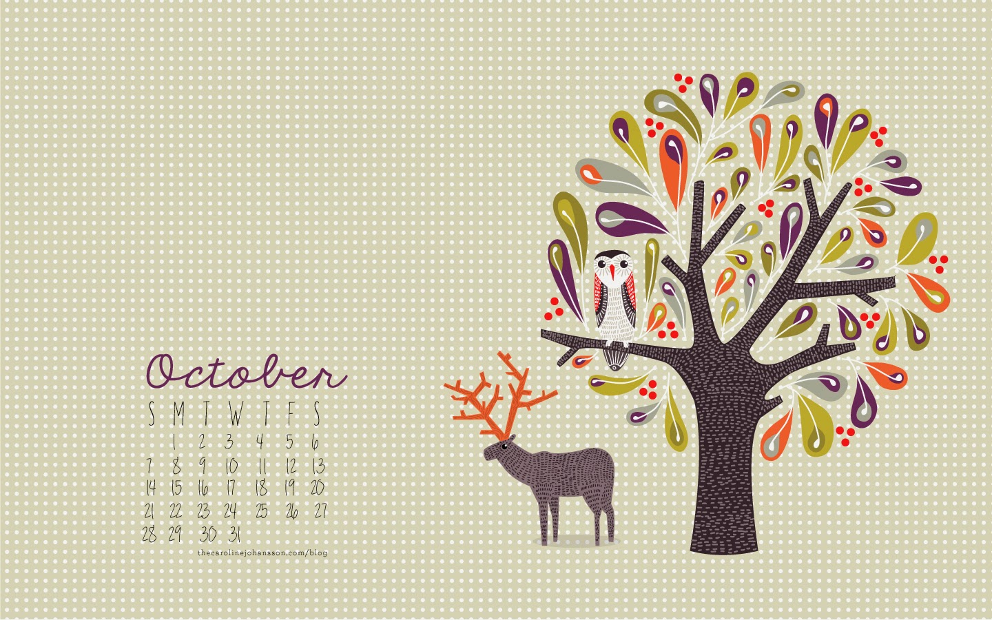 Wallpaper October Desktop Calendar Background