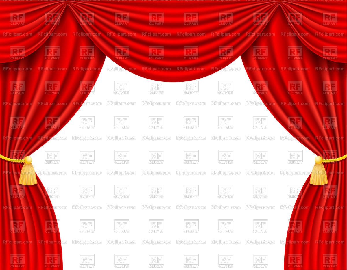 Red Theatrical Curtain On White Background Vector Image Of