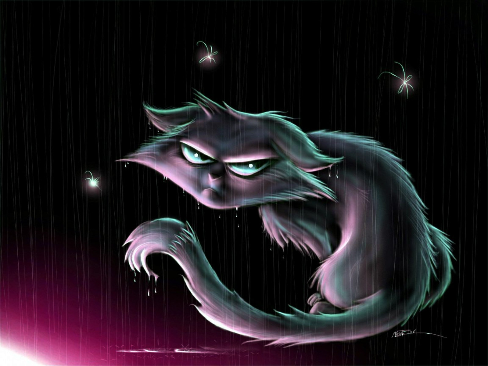 Evil Fantasy Cat Wallpaper