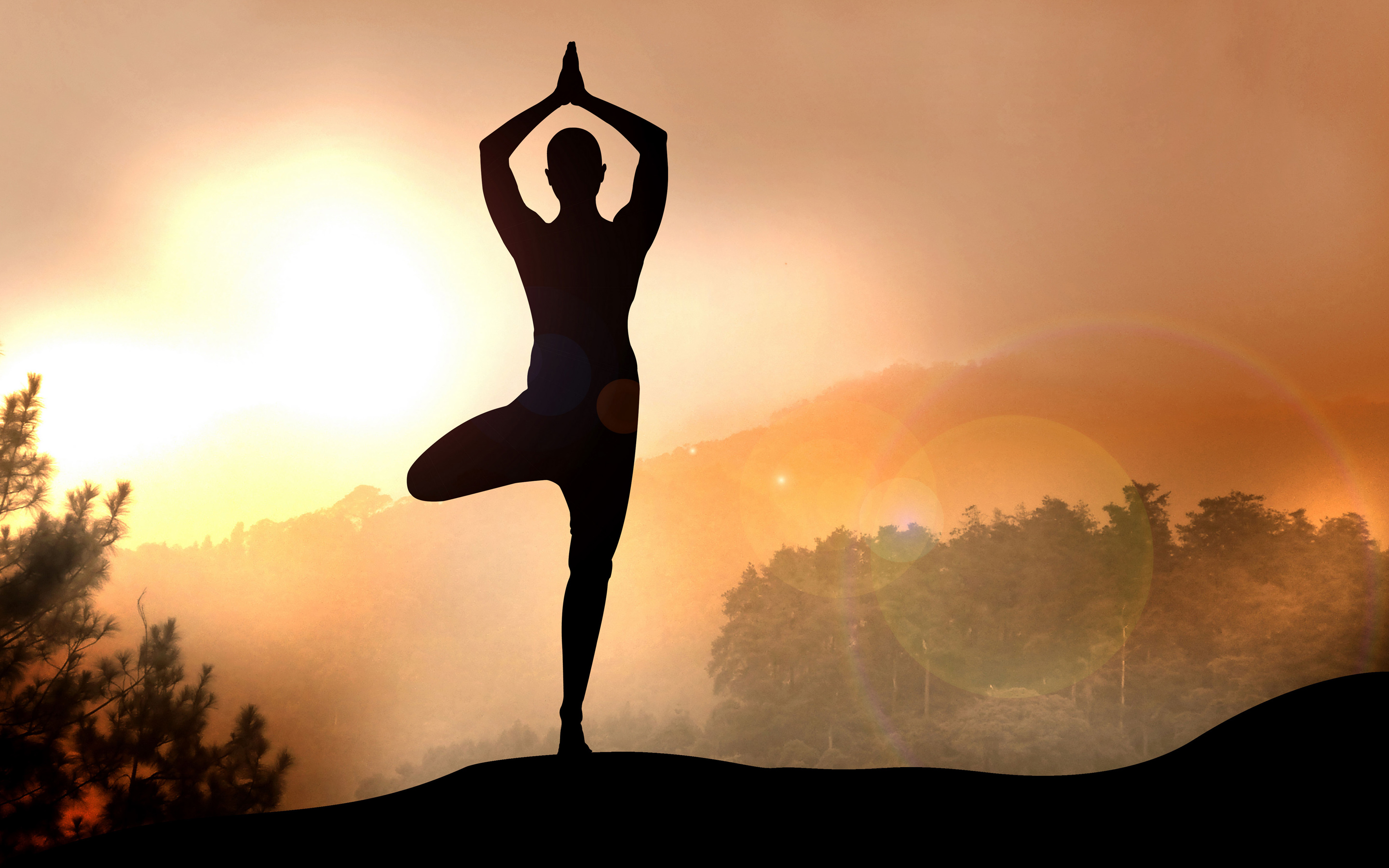 Yoga Silhouette Wide Wallpaper