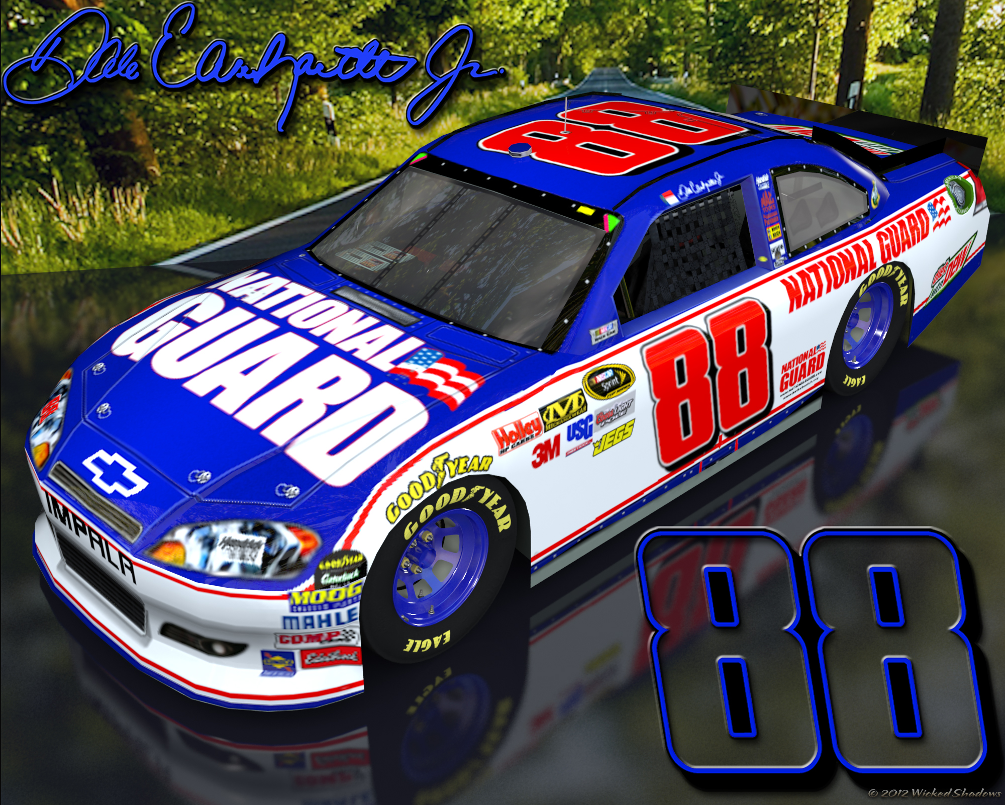 Dale Earnhardt Jr National Guard Outdoors Wallpaper With A Nature
