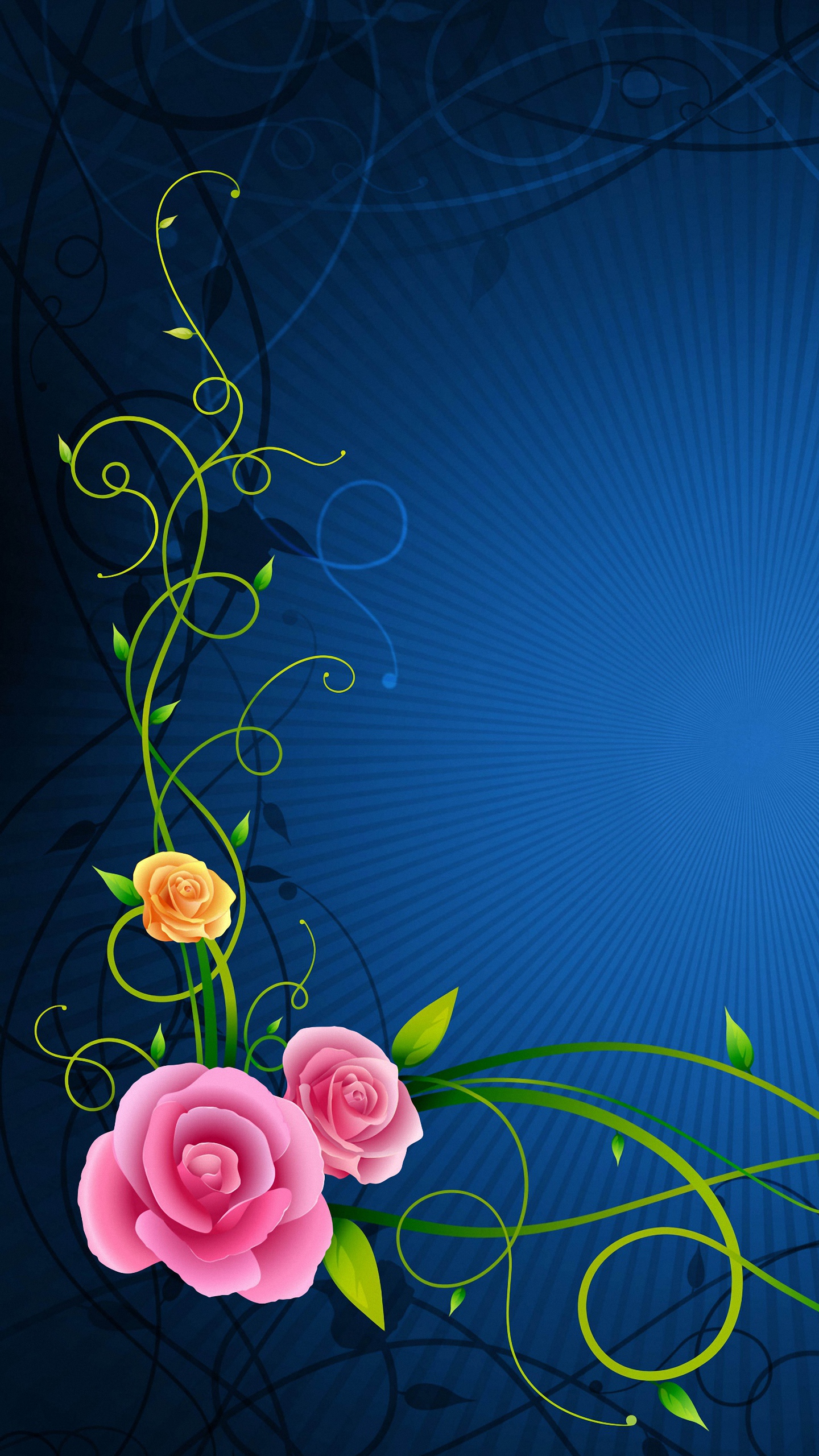 S6 HD Flowers Lines Patterns Samsung Galaxy Wallpaper