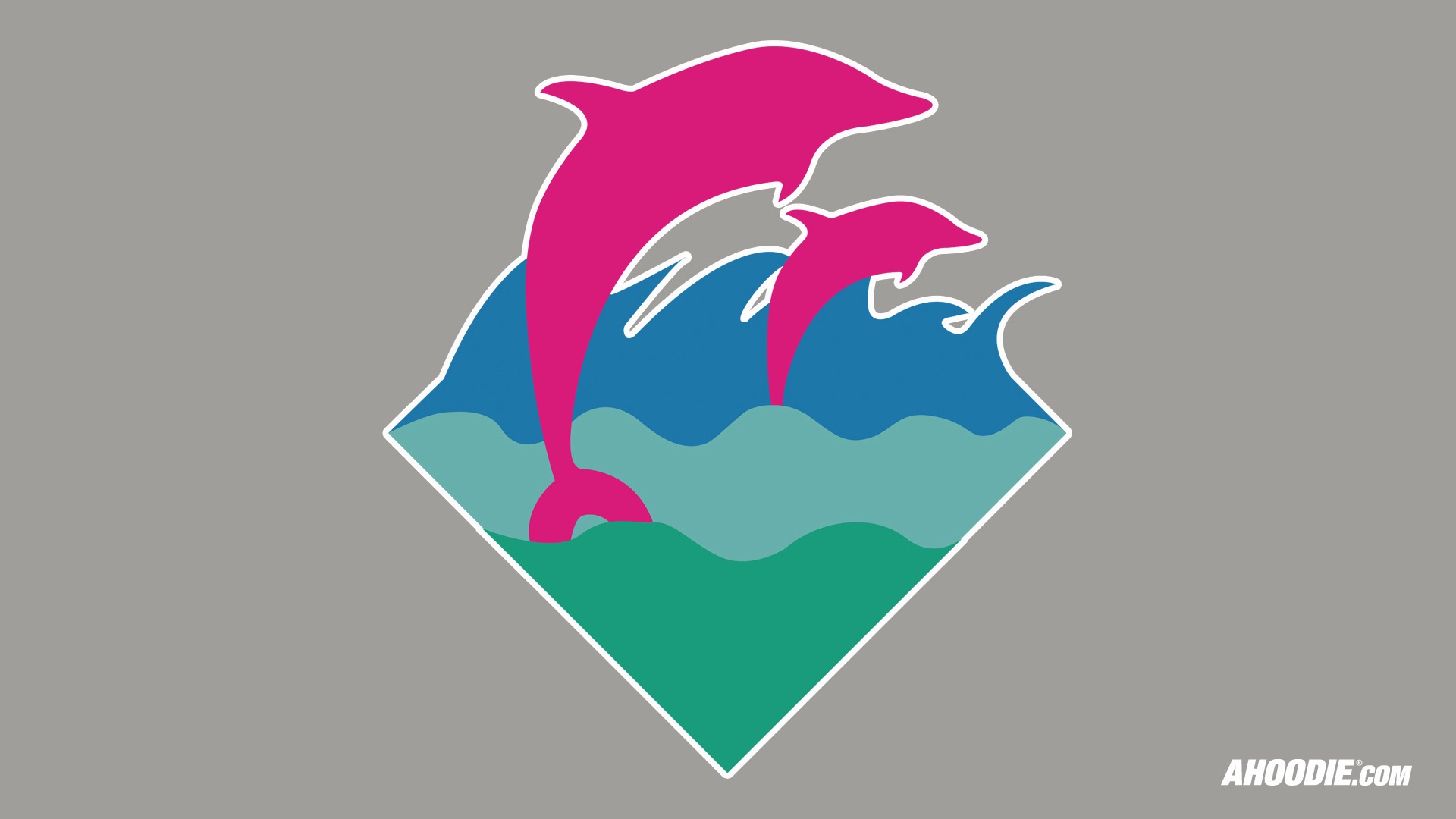  Pink Dolphin Waves Logo Pink Dolphin Clothing Wallpaper Pink