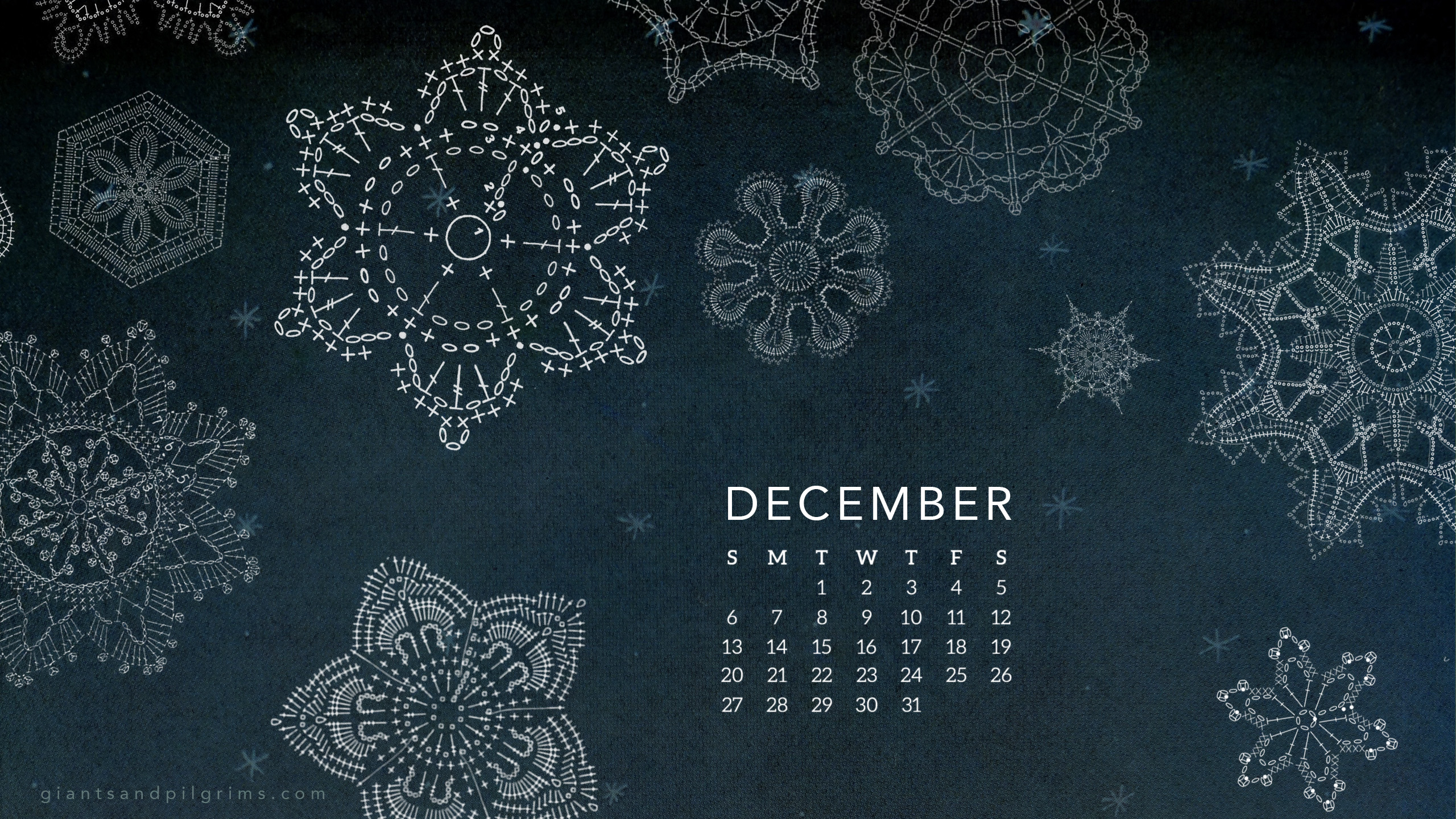 December 2017 calendar wallpaper