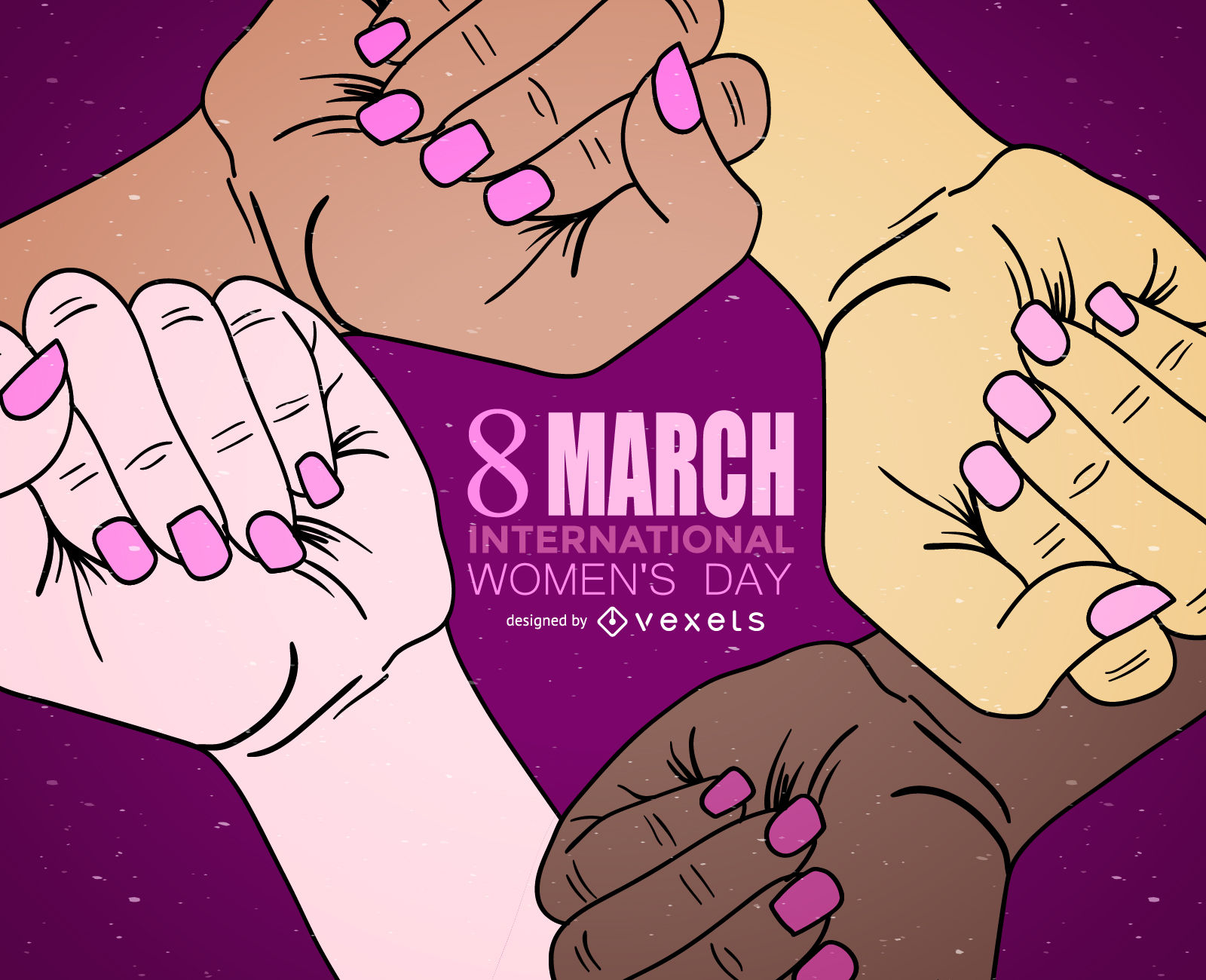 International Womens Day hands illustration   Vector download