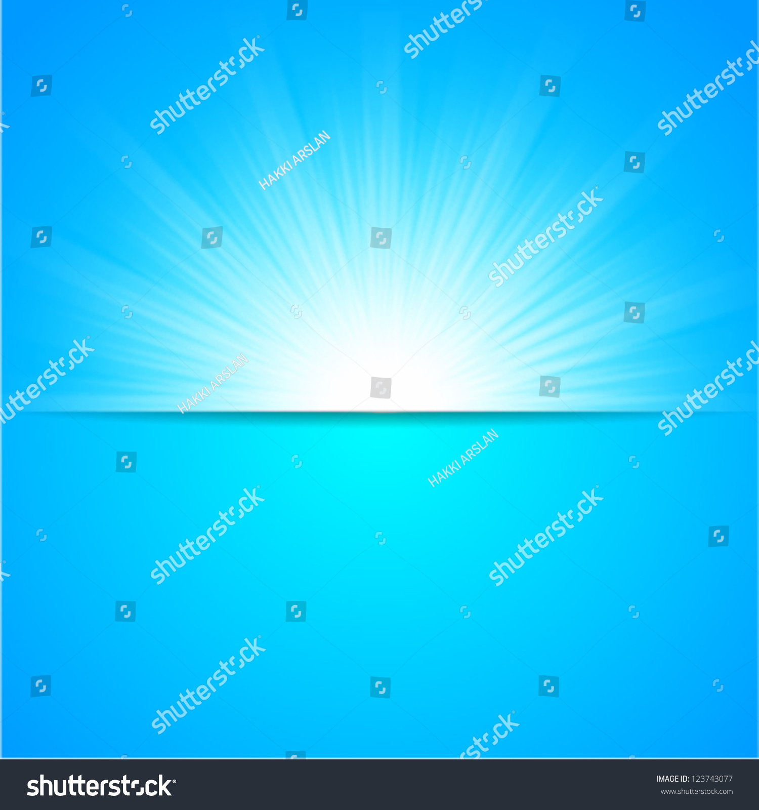 Blue Sun Rays Cool Winter Background Stock Vector Royalty Free