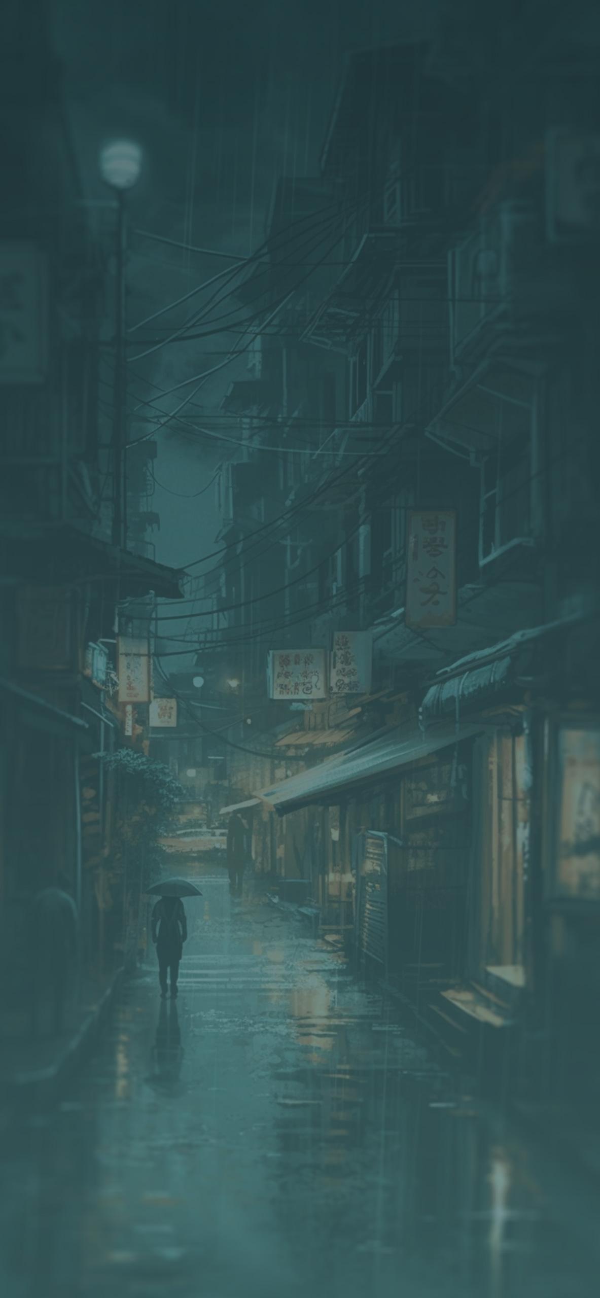 Rain In China Lane Dark Wallpaper City iPhone