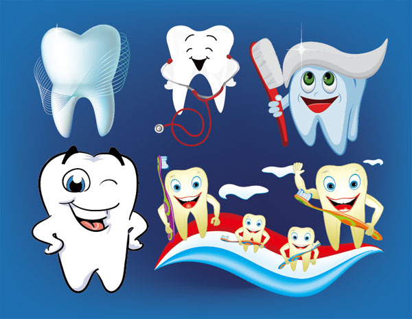 Keywords Cartoon Teeth Toothbrush Toothpaste Dental Care To Set The