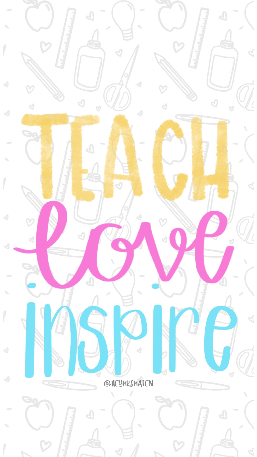Teacher Wallpaper In Pink Blue And Yellow