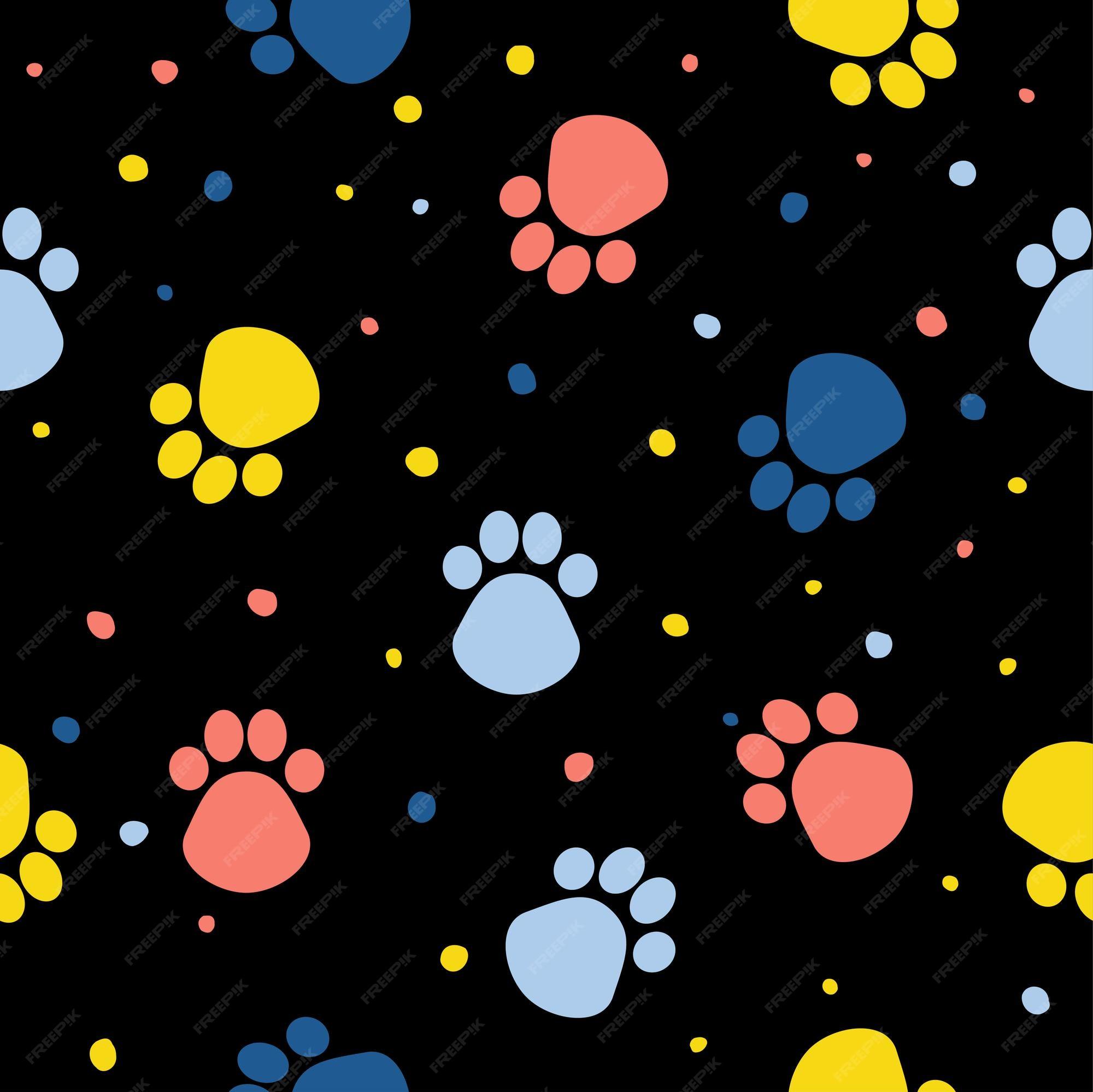 Premium Vector Abstract dog paw seamless pattern background