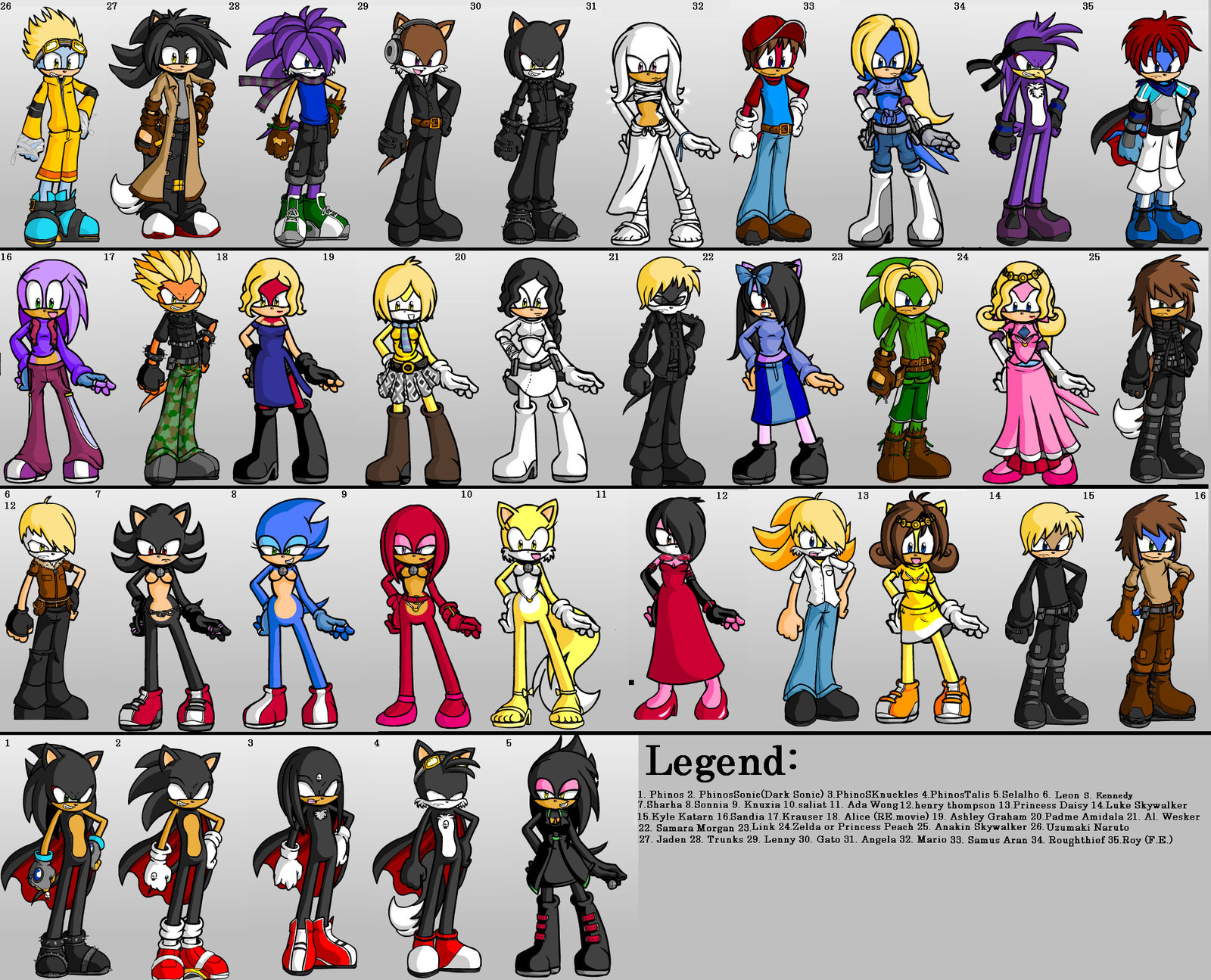 sonic characters by S6XL on