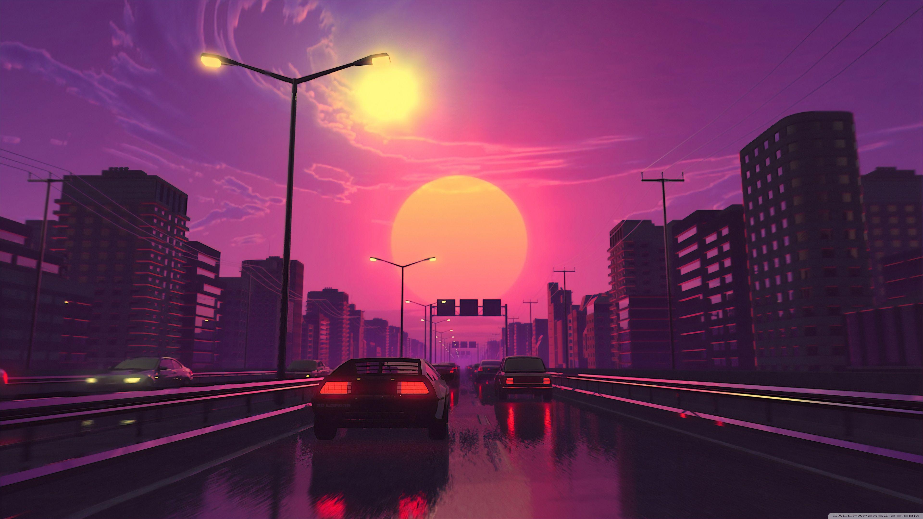 Beautiful City Sunset R Wallpaper