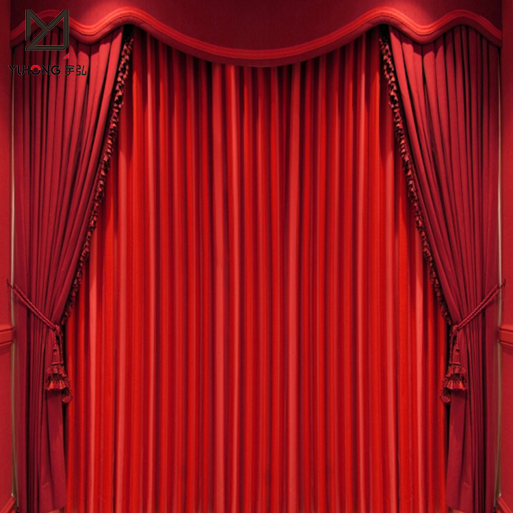 Black Red Stage Background Curtains Velvet For