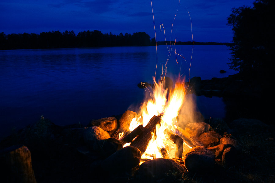 HD wallpaper bonfire near sea at golden hour campfire beach heat flame   Wallpaper Flare