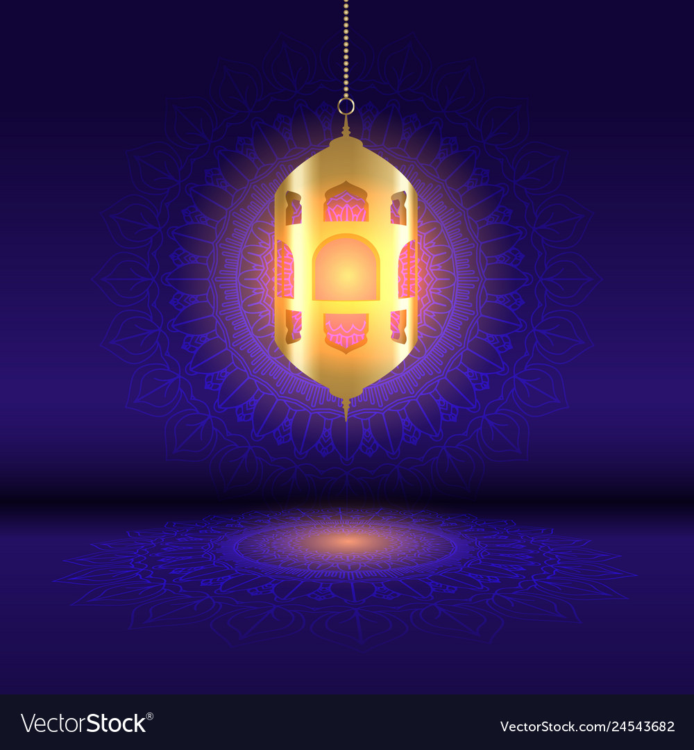 Ramadan background with hanging lantern on Vector Image