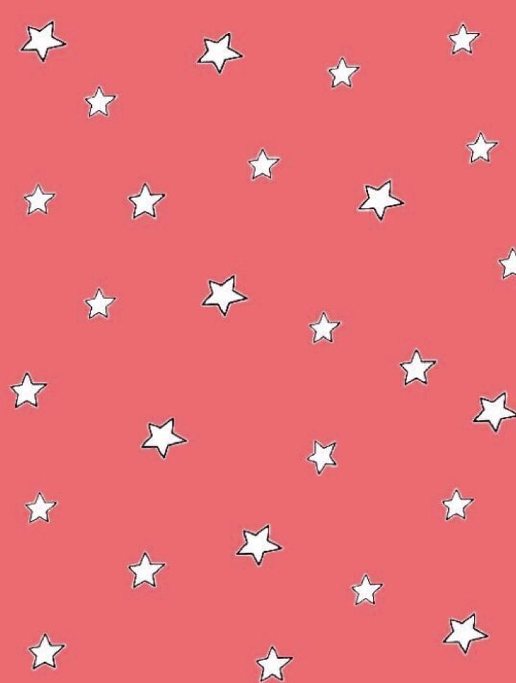 Cute Red Star Backscreen Simple Wallpaper Pastel iPhone