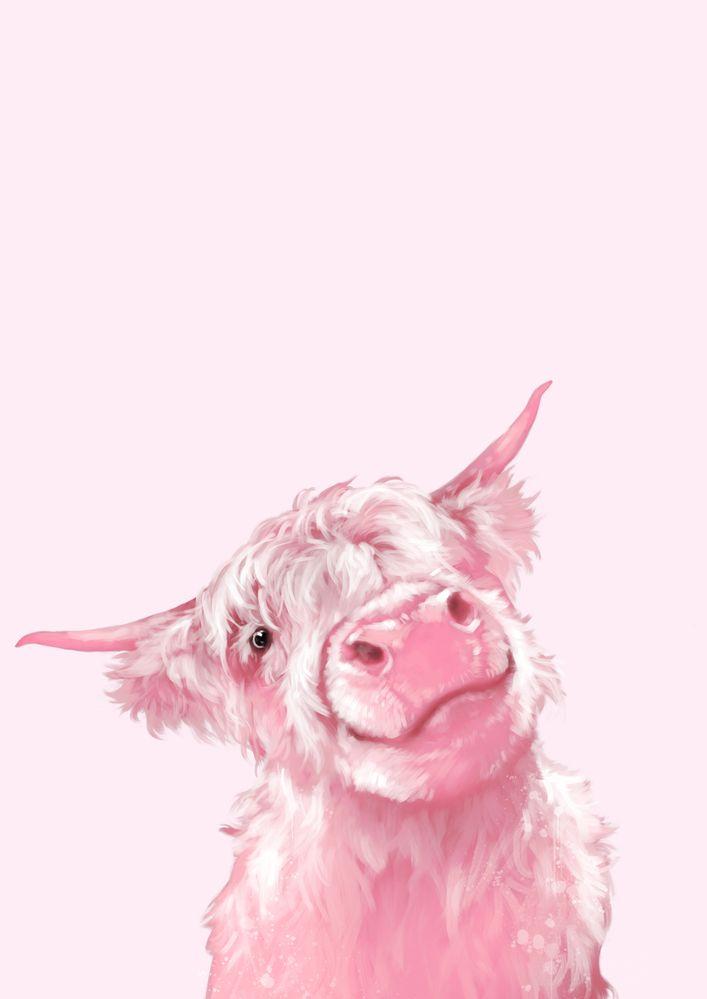 🔥 Free download Highland Cow Pink Throw Pillow by Big Nose Work Cow