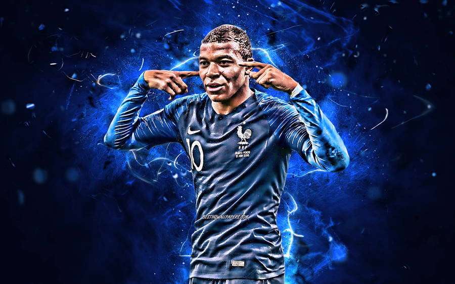 Download Kylian Mbappe Funny Thinking Motion Wallpaper