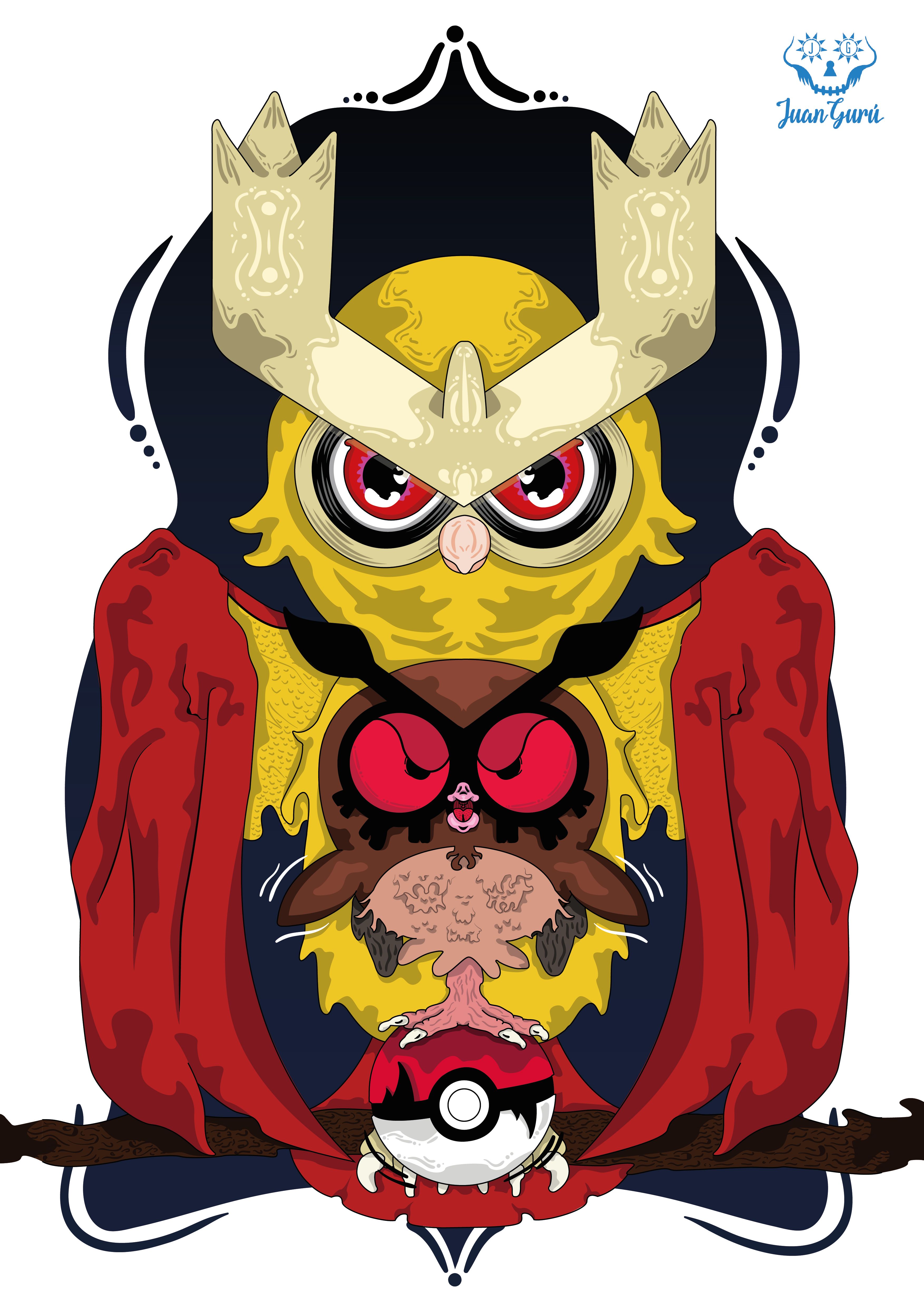 Hoothoot And Noctowl Pokemon Fan Art By Juan Gur