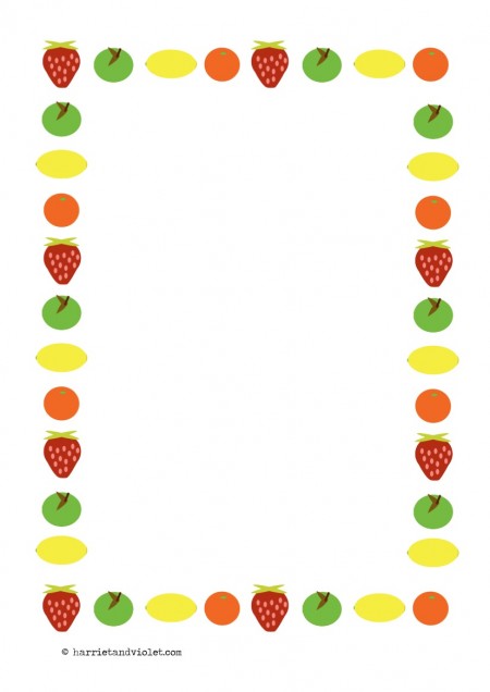 Fruit Border Paper A4