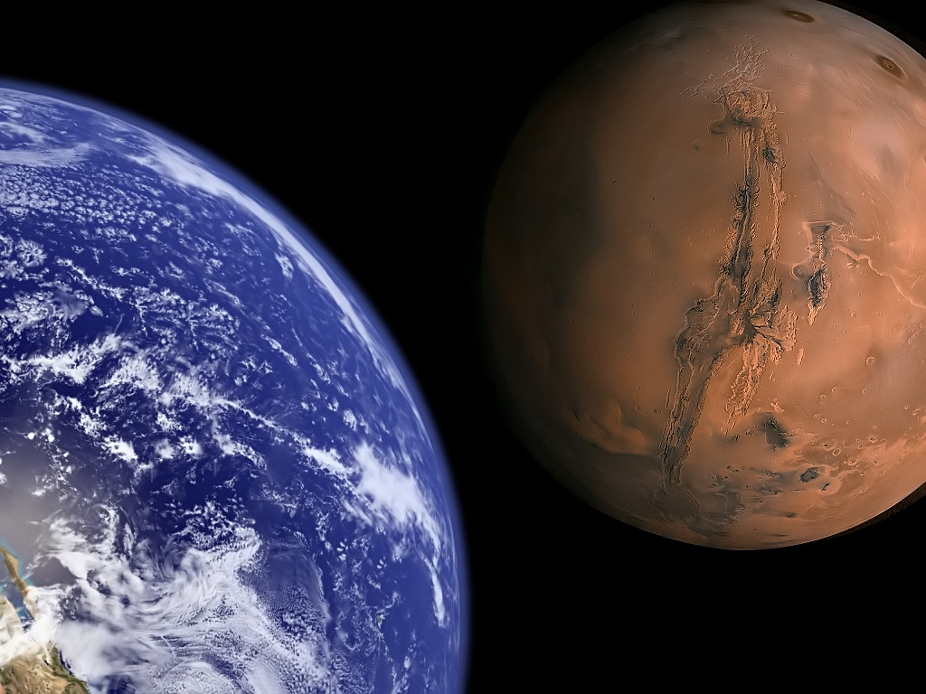 Earth And Mars To Scale HD Wallpaper