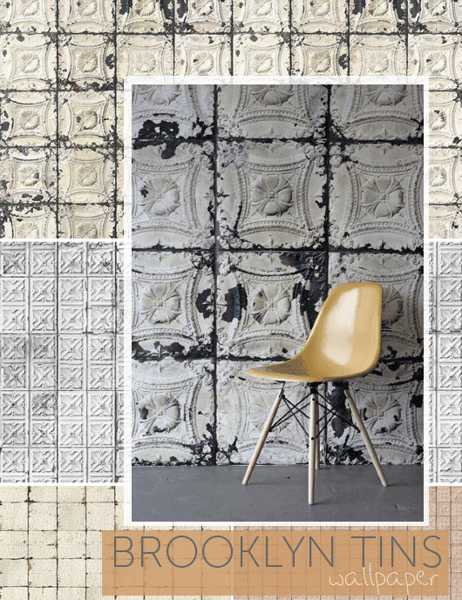 Beautiful Wallpaper Creating Antique Tin Ceiling And Stylish Wall