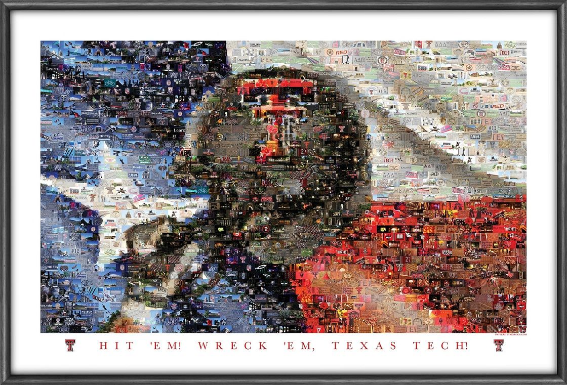 Texas Tech Red Raiders Ncaa Printed Mosaics Sports Coverage