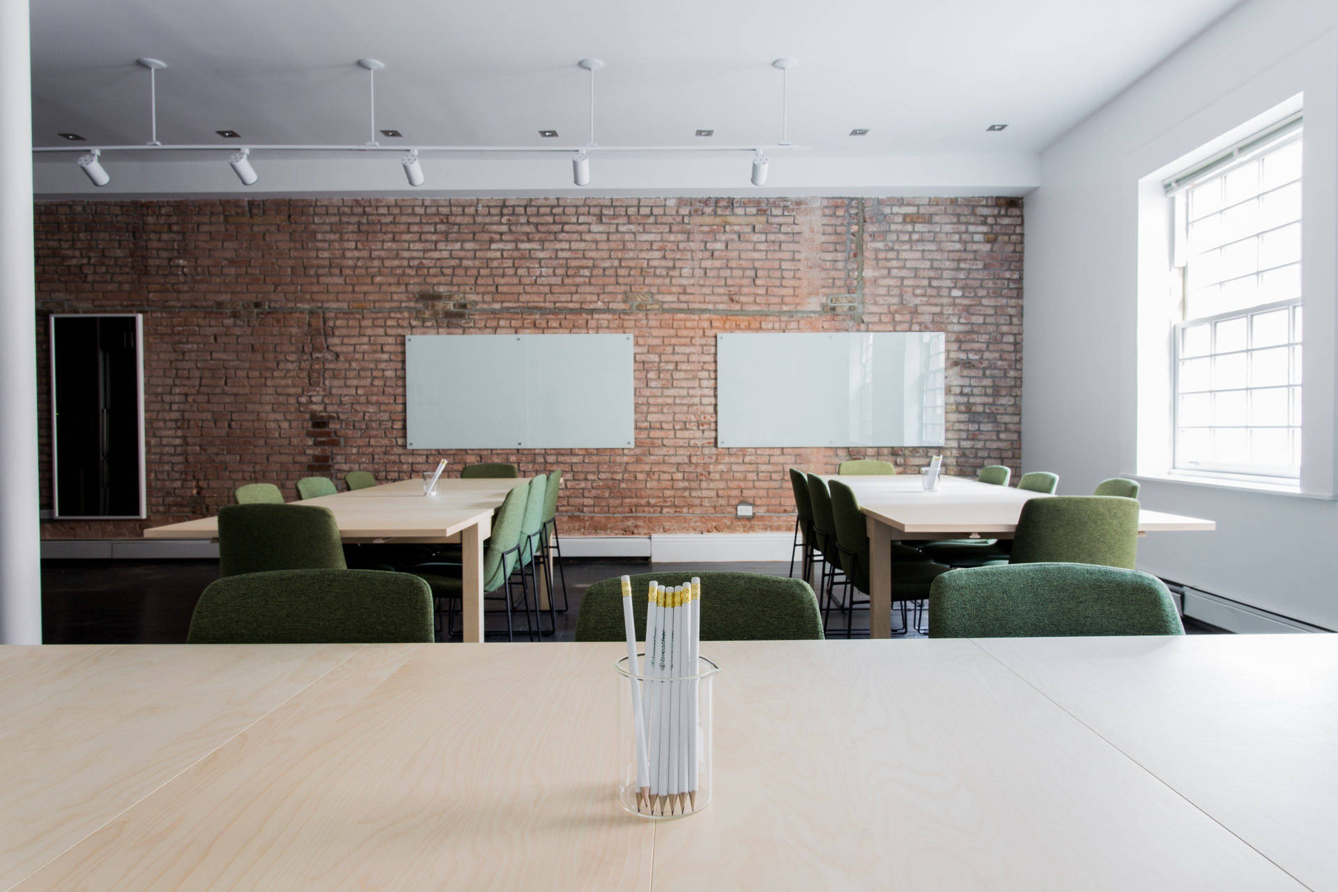 Zoom Office With Tables Wallpaper