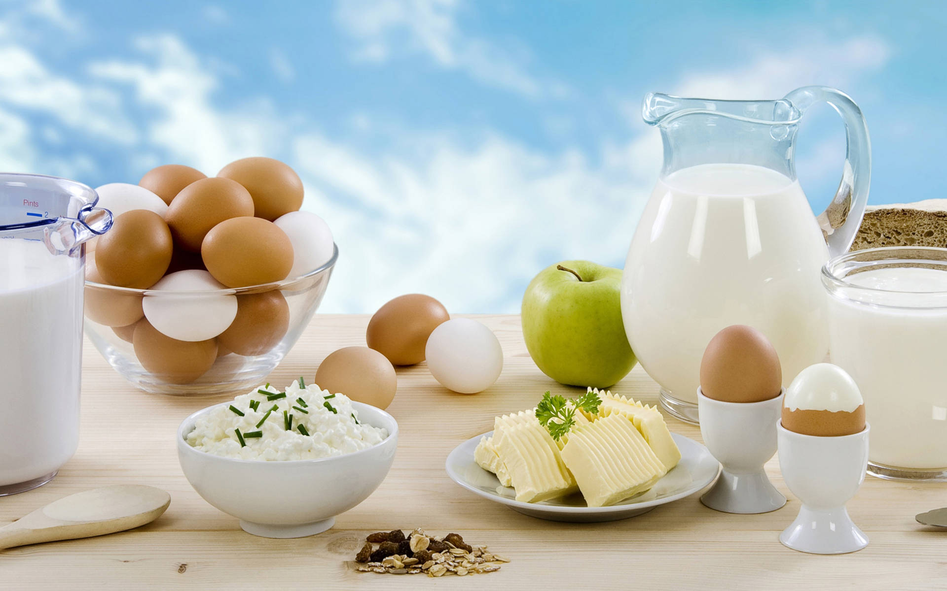 Dairy Milk Products With Sky Backdrop Wqlywqiavl0k9u6f Wallpaper
