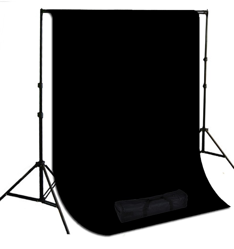 X Ft Black Muslin Photography Background With Stand Kit