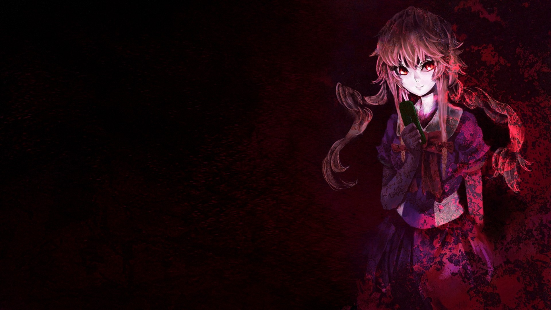 Future Diary Blood Anime Mirai Nikki Yuno wallpaper