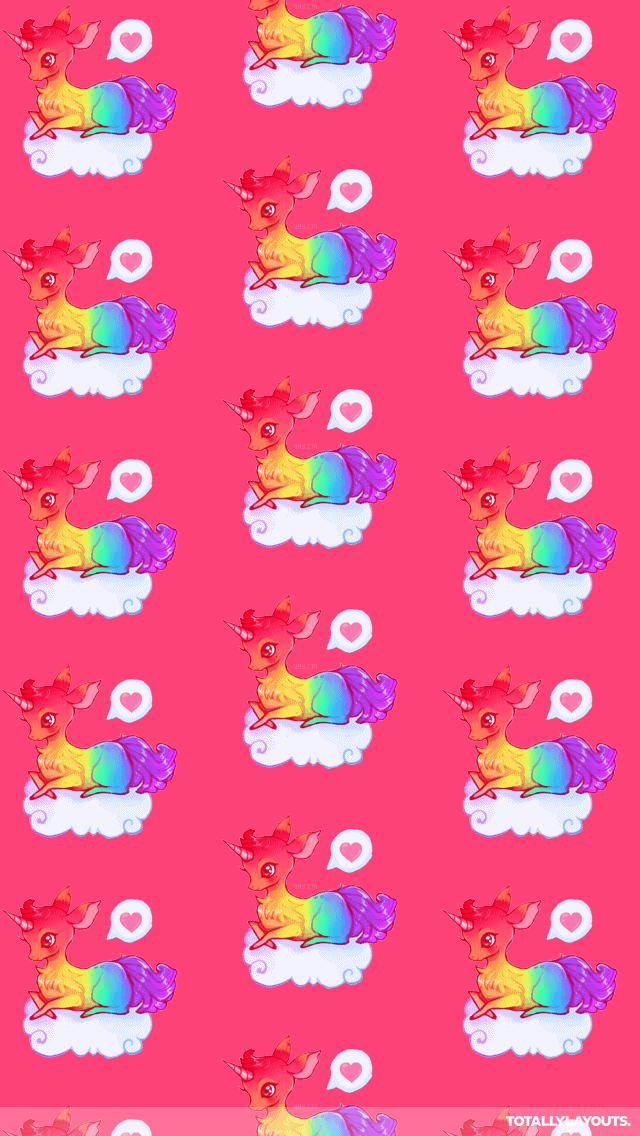 Dreamy Rainbow Unicorn Iphone Wallpaper Cute