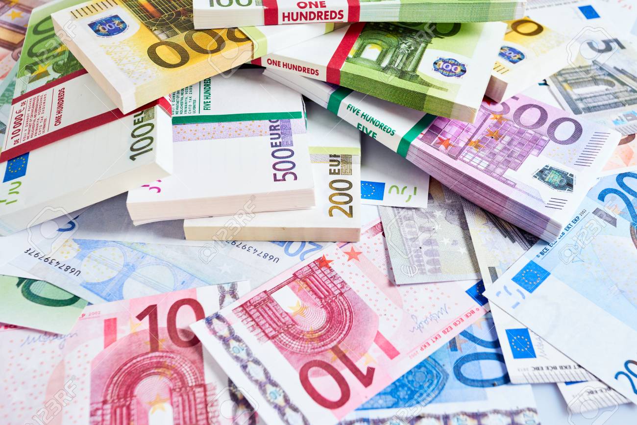 Euro Money Cash Background Banknotes Stock Photo