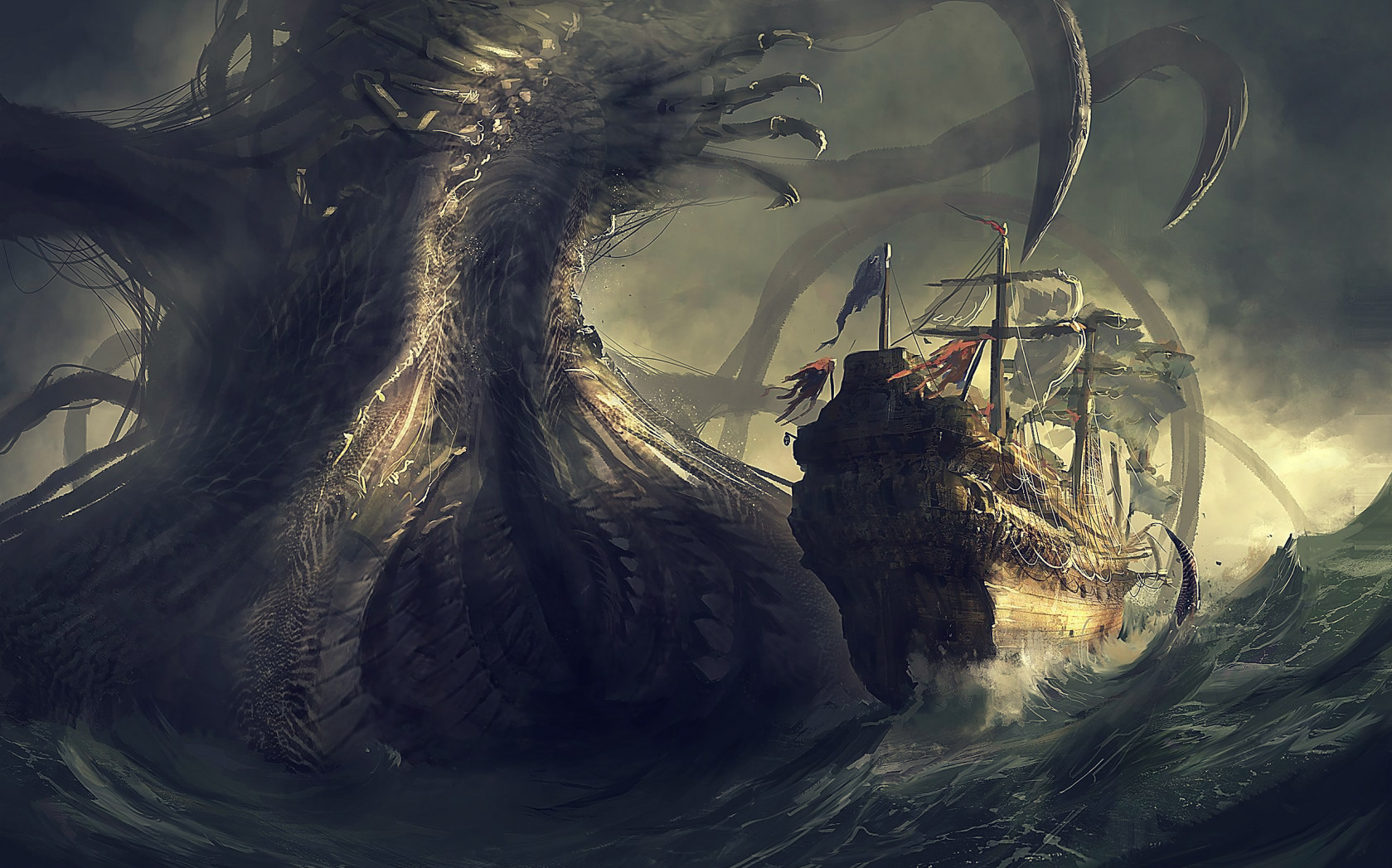 Fantasy Sea Monster Wallpaper