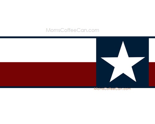 Texas Lonestar Flag Wallpaper Border Star Deep Red White Navy Blue