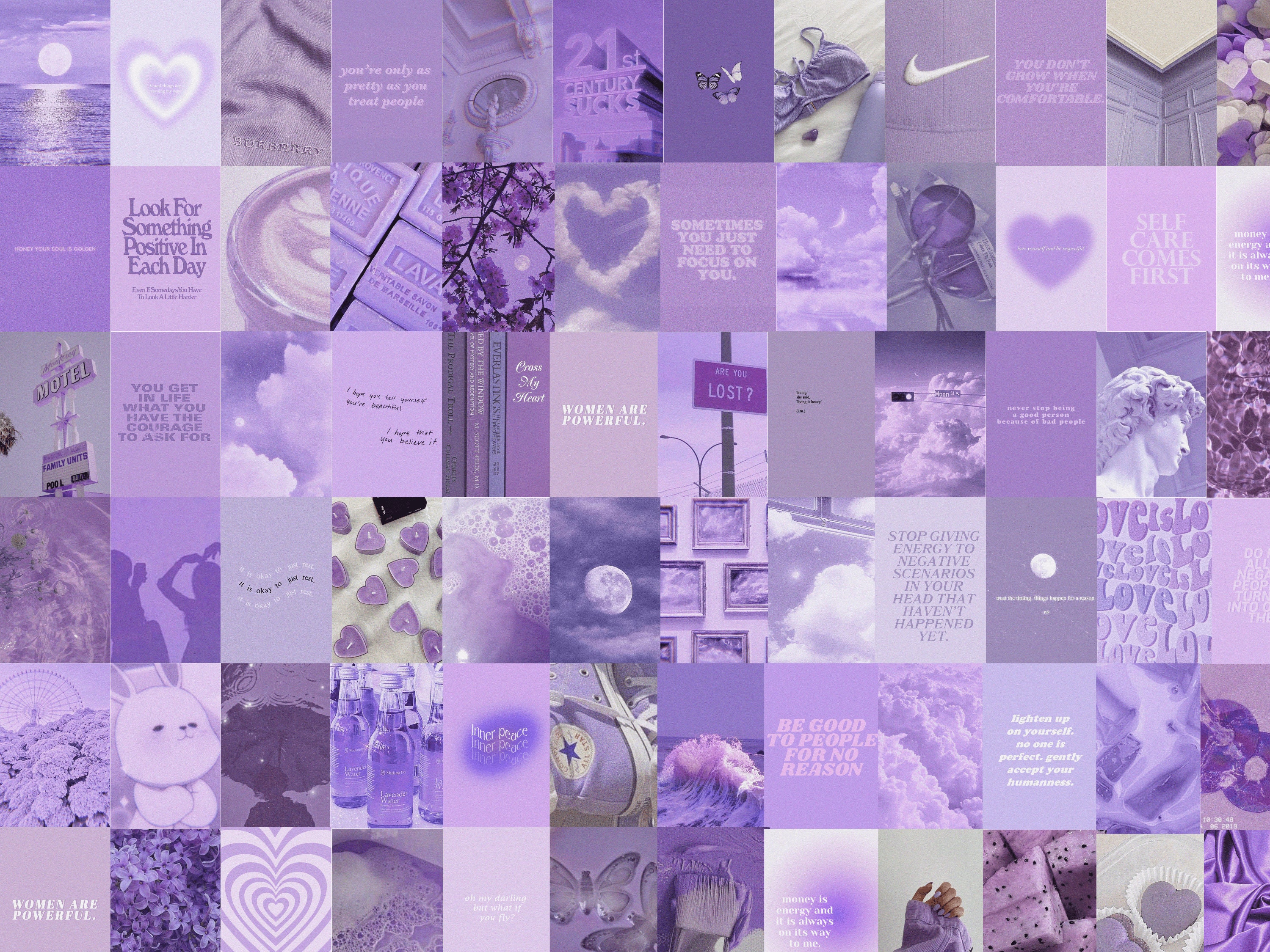Light Purple Aesthetic Wallpaper Collage Marilyny